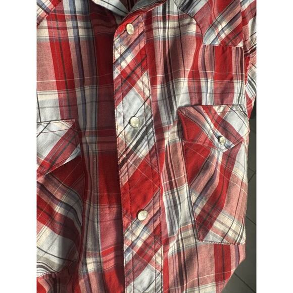 Wrangler Shirt mens size 15 (medium) Western Pearl Snap Button Short slve shirt - Picture 7 of 7